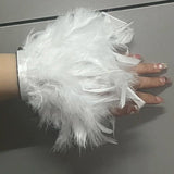 Feather Snap Bracelet Arm Cuffs Ostrich Feathers