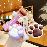 Colorful Cat Paw Keychain Soft Cartoon Backpack Accessories Gift for Girls