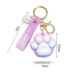 Colorful Cat Paw Keychain Soft Cartoon Backpack Accessories Gift for Girls