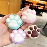 Colorful Cat Paw Keychain Soft Cartoon Backpack Accessories Gift for Girls