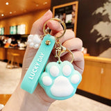 Colorful Cat Paw Keychain Soft Cartoon Backpack Accessories Gift for Girls