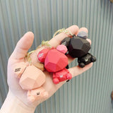 Bear Doll Key Chain Silicone Car Couple Key Pendant