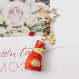 Hand Carved Little Prince Fox Keychain Rose Airpods Pendant