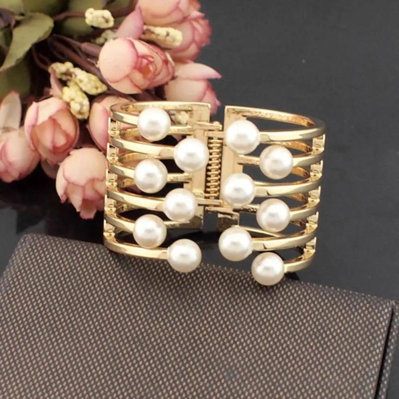 Pearl Charm Cuff Bangles Bracelets for Women