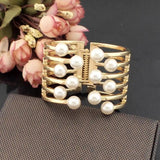 Pearl Charm Cuff Bangles Bracelets for Women