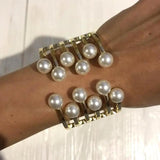Pearl Charm Cuff Bangles Bracelets for Women