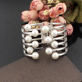Pearl Charm Cuff Bangles Bracelets for Women