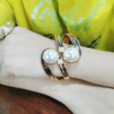 Pearl Charm Cuff Bangles Bracelets for Women