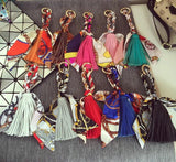 Plush Animal Pom Pom Keychain with Tassel