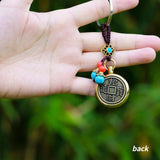 Chinese Zodiac Animal Bronze Coin Rotatable Car Keychain
