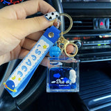 Cloud Keychain Liquid Floatation Small Sky Keyring Car Pendant