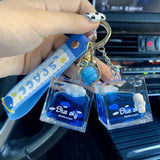 Cloud Keychain Liquid Floatation Small Sky Keyring Car Pendant