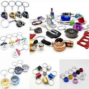Car Metal Keychain Turbo Hub Pendant Brake Disc Piston Key Chain