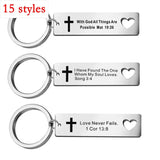 With God Engraved Steel Keychain