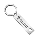 With God Engraved Steel Keychain