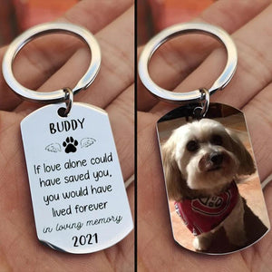 Personalized Pet Photo Buckle Lettering Keychain