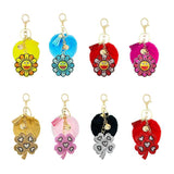 Flannel Rhinestone Keychain Pendant Small Gift Bag Accessories
