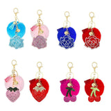 Flannel Rhinestone Keychain Pendant Small Gift Bag Accessories