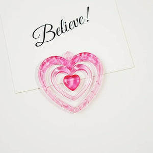 10pcs Mixed Acrylic Heart Charm Pendants 52mm Kid Craft DIY Wholesales