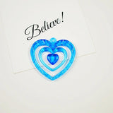 10pcs Mixed Acrylic Heart Charm Pendants 52mm Kid Craft DIY Wholesales