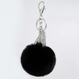 26 Letters Pompon Fur Ball Keychain Alphabet Key Chain Key Ring