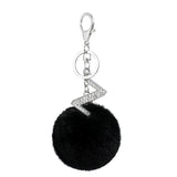 26 Letters Pompon Fur Ball Keychain Alphabet Key Chain Key Ring