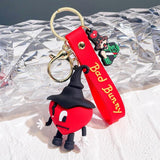 Red Heart Bad Bunny Keychain Keyring for Women Men Bad RabbitCar Key Chain