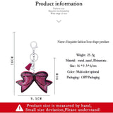 Flannel Rhinestone Bow Keychain Pendant Tassel Bag Car Pendant