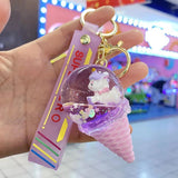 Unicorn Liquid Keychain Glitter Quicksand Gift Key Fob