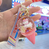 Unicorn Liquid Keychain Glitter Quicksand Gift Key Fob