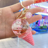 Unicorn Liquid Keychain Glitter Quicksand Gift Key Fob