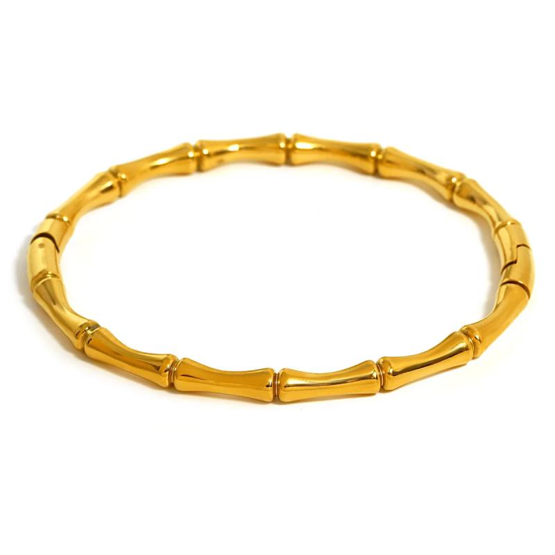 Charm Bamboo Stainless Steel Bangles Bracelets for Women