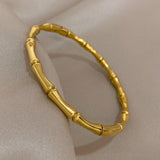 Charm Bamboo Stainless Steel Bangles Bracelets for Women