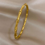 Charm Bamboo Stainless Steel Bangles Bracelets for Women