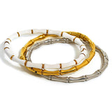 Charm Bamboo Stainless Steel Bangles Bracelets for Women