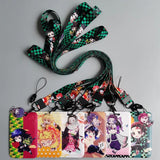 Demon Slayer Lanyard Card Holder Key Strap, Kimetsu No Yaiba Key Chain