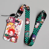Demon Slayer Lanyard Card Holder Key Strap, Kimetsu No Yaiba Key Chain