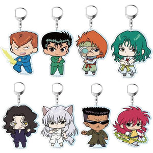 YuYu Hakusho Acrylic Keychain Kuwabara Hiei Urameshi Pendant Key Holder