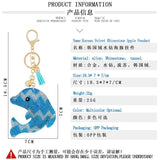 Velvet Rhinestone Dolphin Keychain Pendant Tassel Bell Bag Accessory