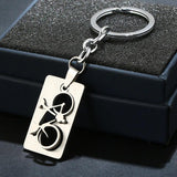 Punk Stainless Steel 3D Quadrate Bike Bicycle Keychain Dog Tag Key Chains
