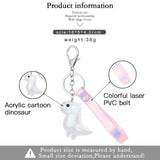 Colorful Dinosaur Leather Keychain Acrylic Charm for Women Men