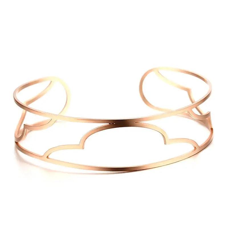 Stainless Steel Knot Cuff Bracelet Rose Gold-color Bangles