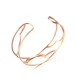 Stainless Steel Knot Cuff Bracelet Rose Gold-color Bangles