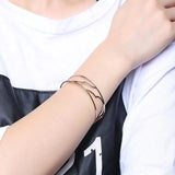 Stainless Steel Knot Cuff Bracelet Rose Gold-color Bangles