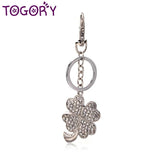Four Leaves Clover Crystal Key Ring Chains Holder Bag Buckle Pendant
