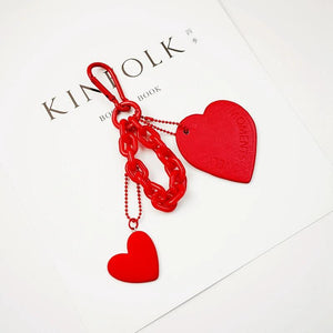 Red Heart Airpods Accessory Resin Keychain for Women X109