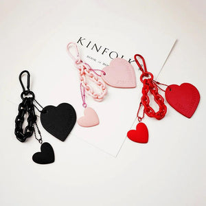 Red Heart Airpods Accessory Resin Keychain for Women X109