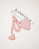 Red Heart Airpods Accessory Resin Keychain for Women X109