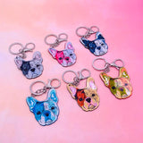 French Bulldog Keychain Acrylic Anime Dog Key Chain For Men Women