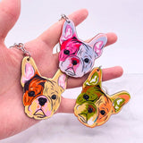 French Bulldog Keychain Acrylic Anime Dog Key Chain For Men Women